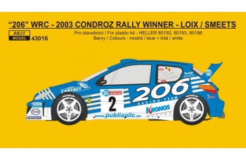 Decal – Peugeot 206 WRC „206“ –  F.Loix ( B.Thiry ) 2003 1/43